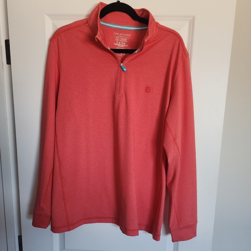 Tori Richard Men's Shoreline Zip Pullover- Tradewind Technology Size Large